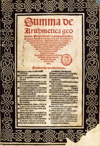 "Souhrnná aritmetika" od Lucy Pacioliho od Northern Italian School
