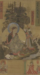 Ksitigarbha a Bódhisattva, dynastie Song, konec 10. - začátek 11. století (tuš, barva a zlato na hedvábí)