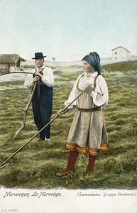 Skupina rolníků, Setesdal, Norsko