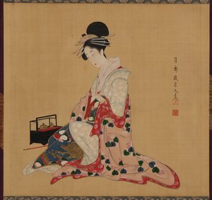Oiran, období Edo, počátek poloviny 19. století. od Numata Gessai