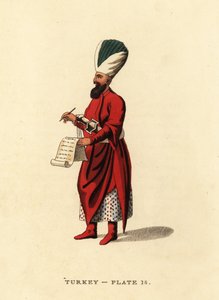 Subalterní důstojník janičářů, osmanské pěchoty od Octavian (after) Dalvimart