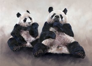 Čínský medvěd, Pixiu, 2014 (akryl na plátně) od Odile Kidd