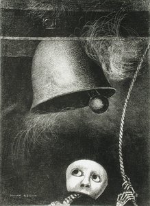 Maska zní umíráček. Série: Pro Edgara Poea, 1882 od Odilon Redon