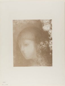 Dětská hlava s květinami od Odilon Redon