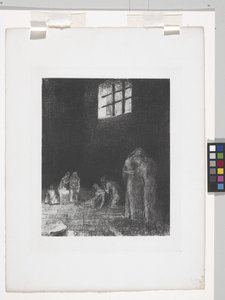 In The Shadow Of People Weep And Pray... (litografie na papíře s nášivkou) od Odilon Redon