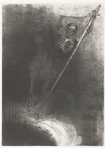 De Dood te paard ...a ten, kdo na něj vylezl, se jmenoval Smrt (titul na předmětu) Apocalypse of Saint John (název série) Openbaring van Johannes (název série) od Odilon Redon