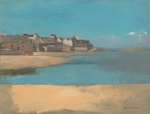 Vesnice u moře, Bretaň. Kolem roku 1880 od Odilon Redon