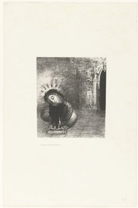 Dlouhé prasknutí barvy krve ...une longue chrysalide couleur de sang... Tentation de Saint-Antoine (2) (název série) Pokušení svatého Antonína (název série) od Odilon Redon