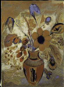 Etruská váza s květinami od Odilon Redon