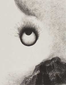 Všude hoří oční bulvy, deska 9 z The Temptation of Saint Anthony (1. série) od Odilon Redon