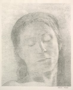 Oči zavřené, 1890. od Odilon Redon