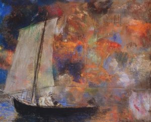 Květinové mraky, kolem roku 1903 (pastel na papíře) od Odilon Redon