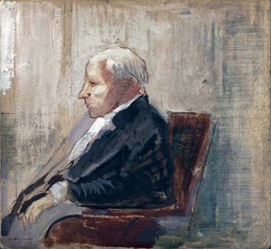 Sedící muž - Obraz Odilona Redona (1840-1916), olej na kartonu (21,9x23,5 cm), cca 1910 - MOMA (Muzeum moderního umění), New York (USA) od Odilon Redon