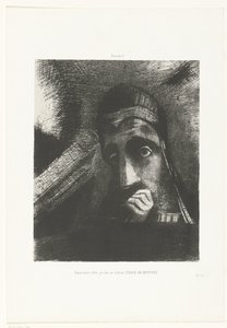 Ve snu jsem viděl tajemnou tvář na obloze Dans mon rêve, je vis au Ciel un VISAGE DE MYSTÈRE (název na objektu) od Odilon Redon
