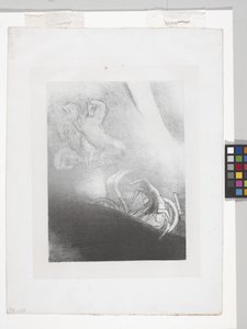 Spadne do propasti... (litografie na chine appliqué papíře) od Odilon Redon