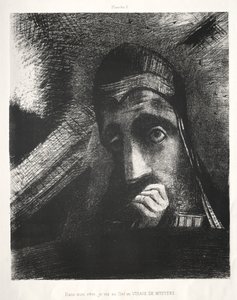 Ve svém snu jsem viděl na nebi tvář záhady od Odilon Redon