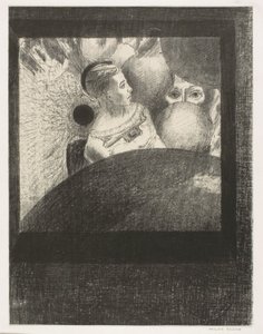 In the Spheres (Dech, který vede živé tvory, je také ve Spheres), deska 5 ze 6 od Edgara Poea od Odilon Redon