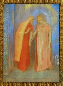 La Visitation - Svatá Marie navštěvuje svatou Alžbětu R (pastel) od Odilon Redon
