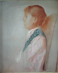 Portrét Madame Odilon Redon - Pastel od Odilon Redon