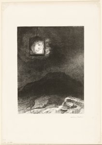 Precarious Glimmering, a Head Suspended from Infinity, deska 3 ze 6 od Odilon Redon