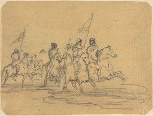 Skica k Redonově prvnímu leptu Brod (M. 2) od Odilon Redon