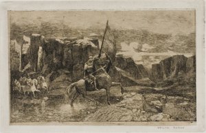 Standard-Bearer Crossing a Stream od Odilon Redon