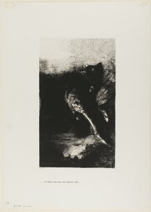 Chimera se zelenýma očima Turns, Bays, deska 7 z The Temptation of Saint Anthony (1. série) od Odilon Redon