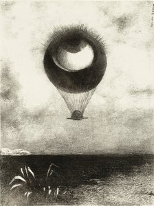 Oko, jako podivný balón, stoupá k nekonečnu. Série: Pro Edgara Poea, 1882 od Odilon Redon