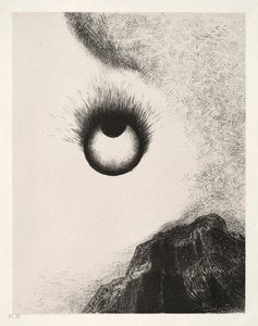 První série The Temptation of Saint Anthony: Everywhere Eyeballs are aflame, 1888. od Odilon Redon