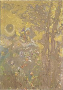 Stromy na žlutém pozadí, 1901 od Odilon Redon