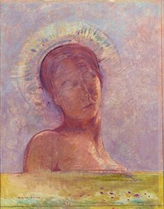 Zavřené oči - obraz Odilona Redona od Odilon Redon