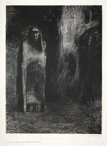 The Night: The Man Was Alone in a Night Landscape, 1886. od Odilon Redon Lemercier and Cie.