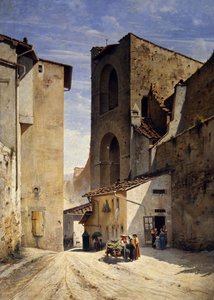 Porta San Niccolo ve Florencii (olej na plátně)