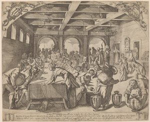 Svatba v Káně od Odoardo Fialetti after Jacopo Tintoretto