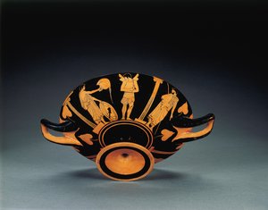 Podkrovní kylix s červenou postavou, kolem 470 př. Kr od Oedipus Painter