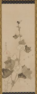 Hollyhocks, období Edo, konec 17.-začátek 18. století. od Ogata Korin