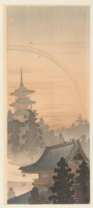 Pagoda a duha od Ohara Koson