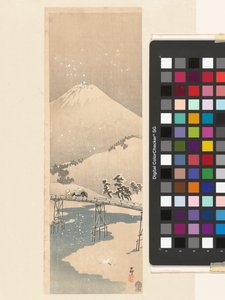 Zasněžená krajina s horou Fuji od Ohara Koson