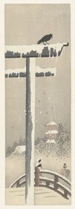 Torii ve sněhu od Ohara Koson