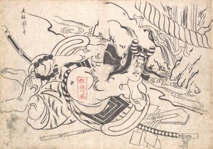 Ichikawa Dan Juro Doctor Jako předek, že? 1710. , komár. 1710. od Okumura Masanobu