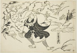 Rensho přijíždějící na horu Koya (Rensho Koya-iri), ze série "Slavné scény z japonských loutkových her (Yamato irotake)" od Okumura Masanobu