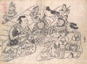 Scéna z dramatu, 1710-13., 1710-13. od Okumura Masanobu