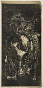 Dva chlapci jako výstřední mniši Kanzan (čínsky: Hanshan) a Jittoku (čínsky: Shide) od Okumura Masanobu
