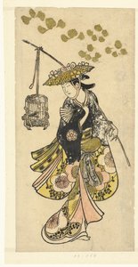 Mladá žena s klecí od Okumura Toshinobu (attributed to)