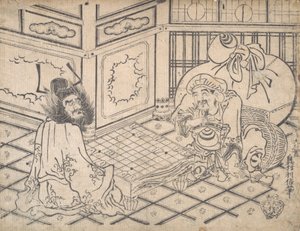 Návrh Daikoku d Počáteční výplata člena g Šeky, že? 1730. , komár. 1730. od Okumura Toshinobu