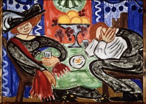 A un tsaffe. (Yin A Tsafeh). Peinture de Olga Vladimirovna Rozanova (1886-1918), huile sir toile
