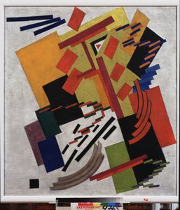 Abstraktní kompozice. Obraz Olgy Rozanové (1886-1918), olej na plátně