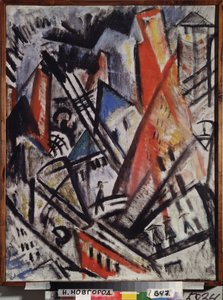 Město. Obraz Olgy Vladimirovny Rozanové (1886-1918), olej na plátně