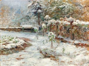 Říjnový sníh, motiv ze zahrady hradu Hartenstein