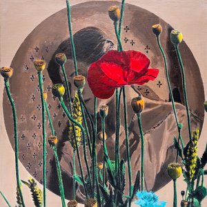 Zatmělý portrét, 2021 (kombinovaná technika na plátně) od Olivia Gozzano